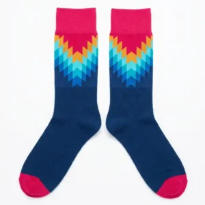 Medias zig-zag coloridos estampadas retro
